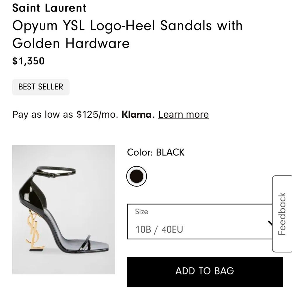 Opyum YSL Logo-Heel Sandals with Golden Hardware - Picture 7 of 7
